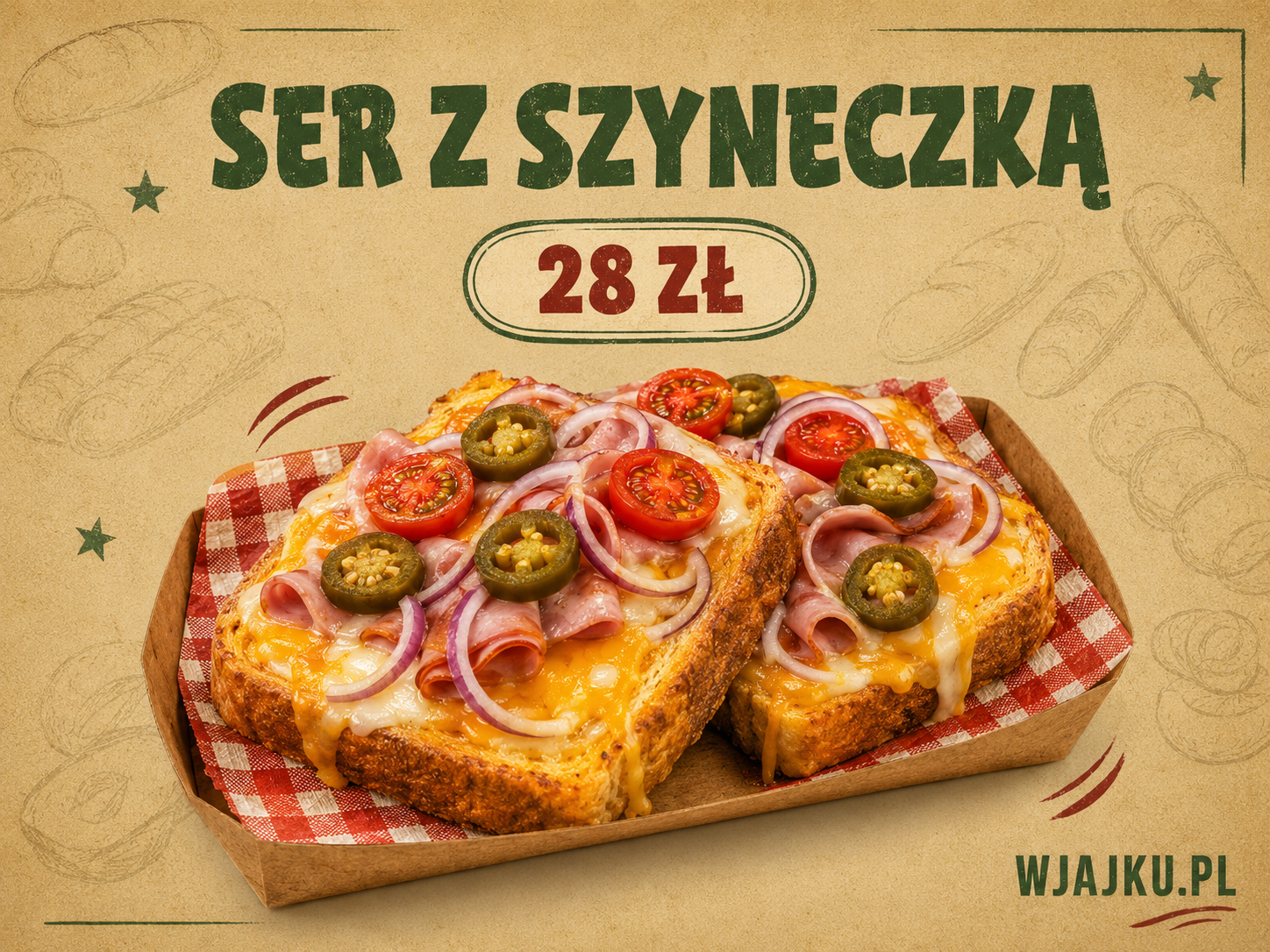 Ser z Szyneczką – chleb w jajku z serem i dodatkami